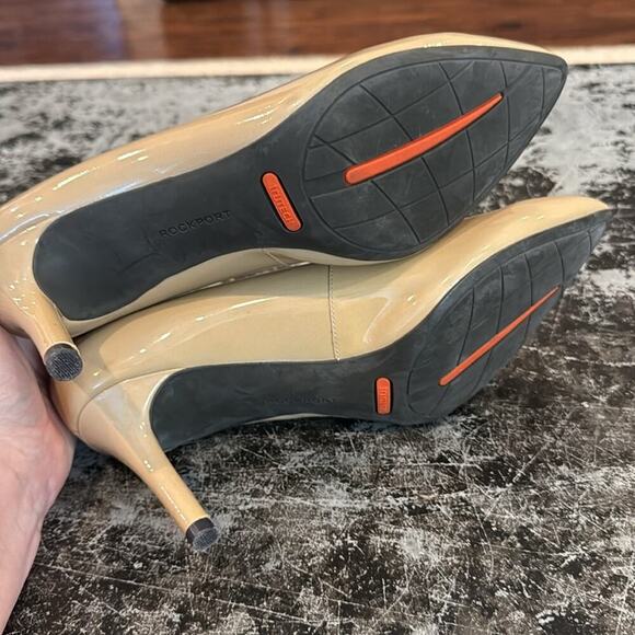 Rockport Nude Patent Leather Pointy Toe 3" Heels Size 8 - Picture 6 of 7